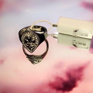 Just Cavalli Silver and Crystal Encrusted Ring